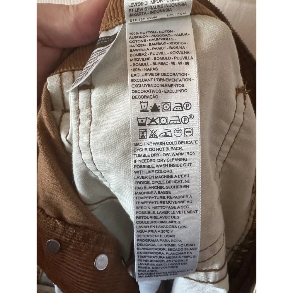 NWT Levi's Icon Skirt Women Size 33 Brown Corduroy Button Fly Mini A4694-0059 - Picture 11 of 12